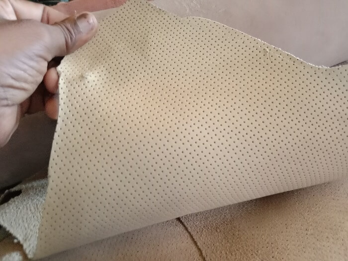 cow perforated leather